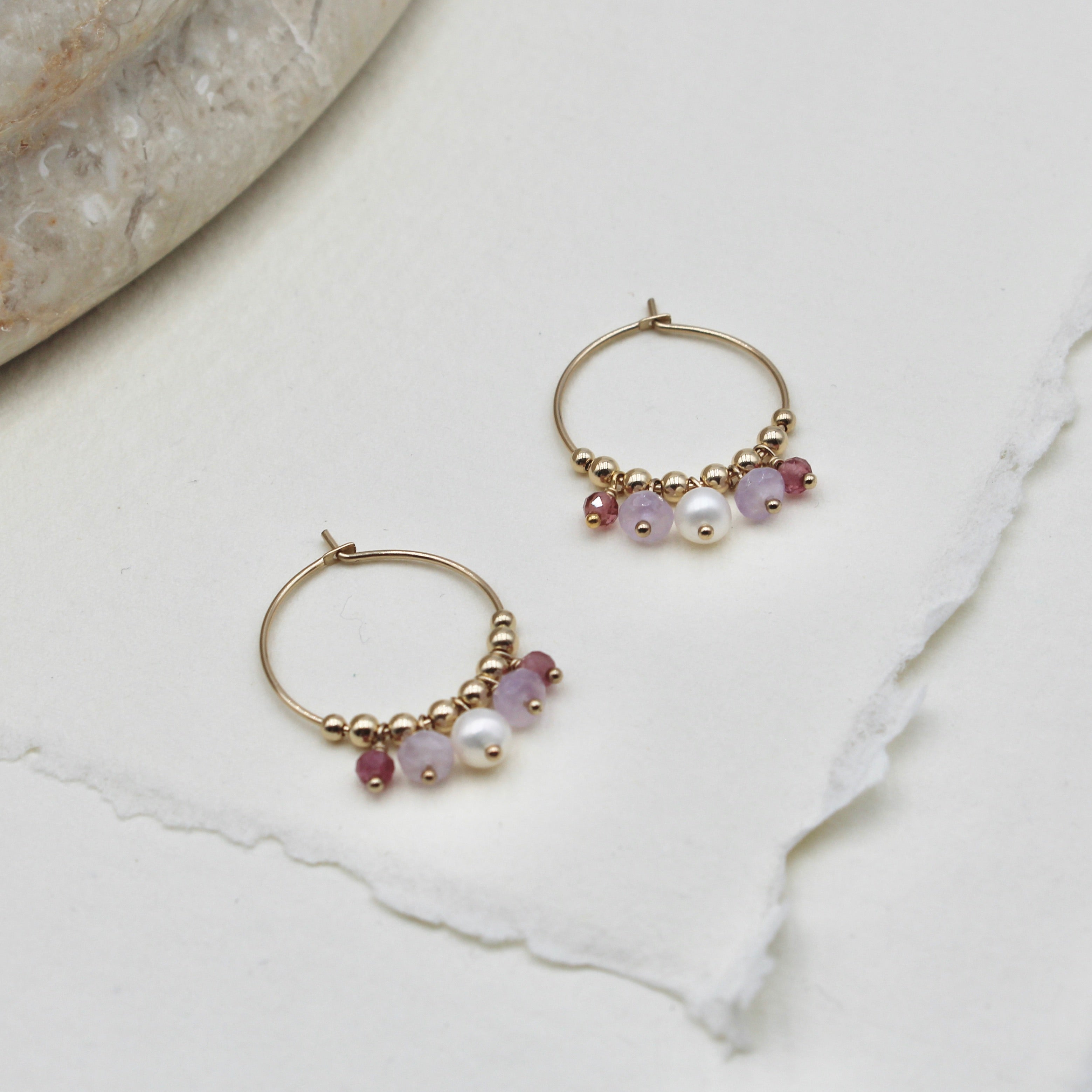 Mixed Stone Hoops