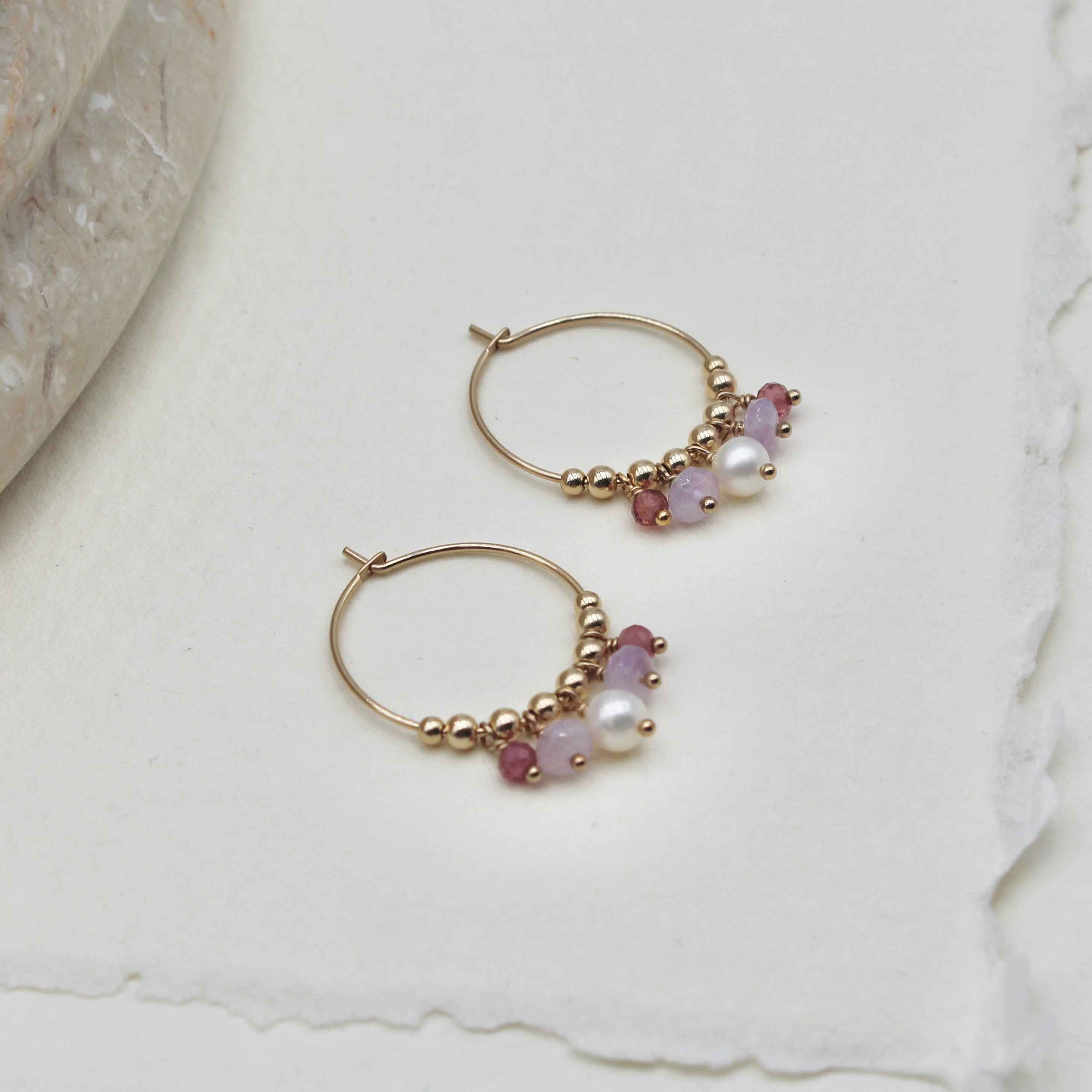 Mixed Stone Hoops