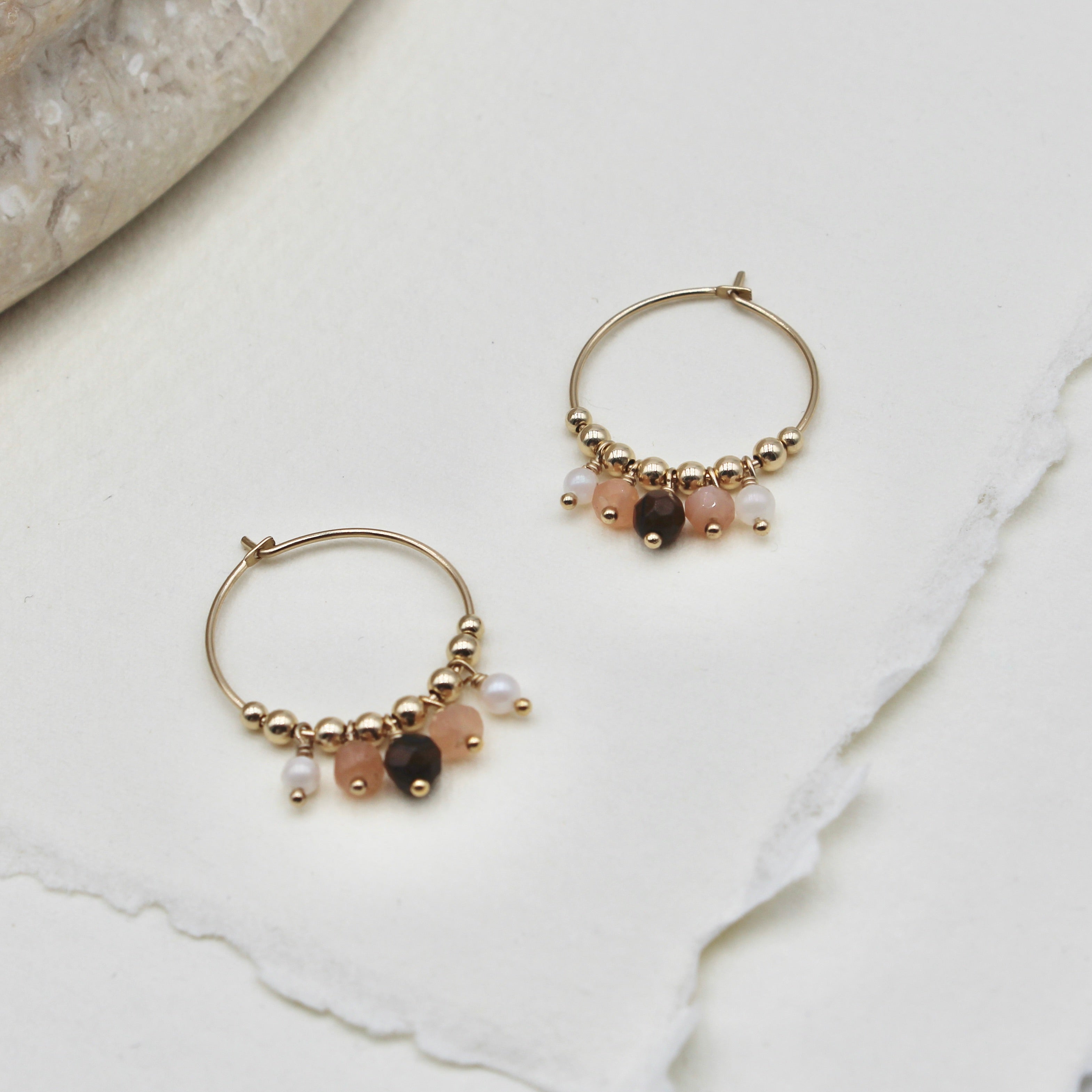 Mixed Stone Hoops