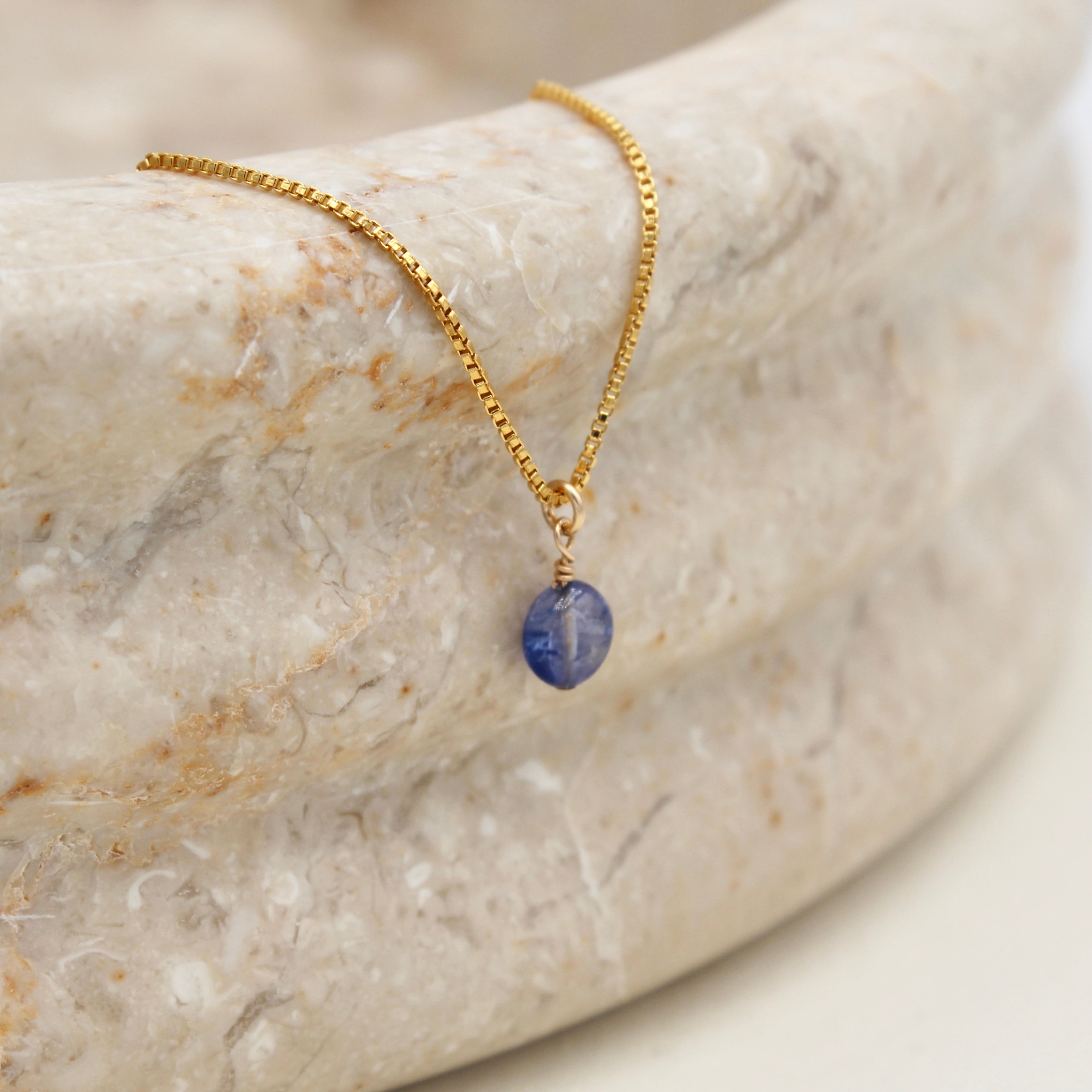 Oval Gemstone Charm Necklace