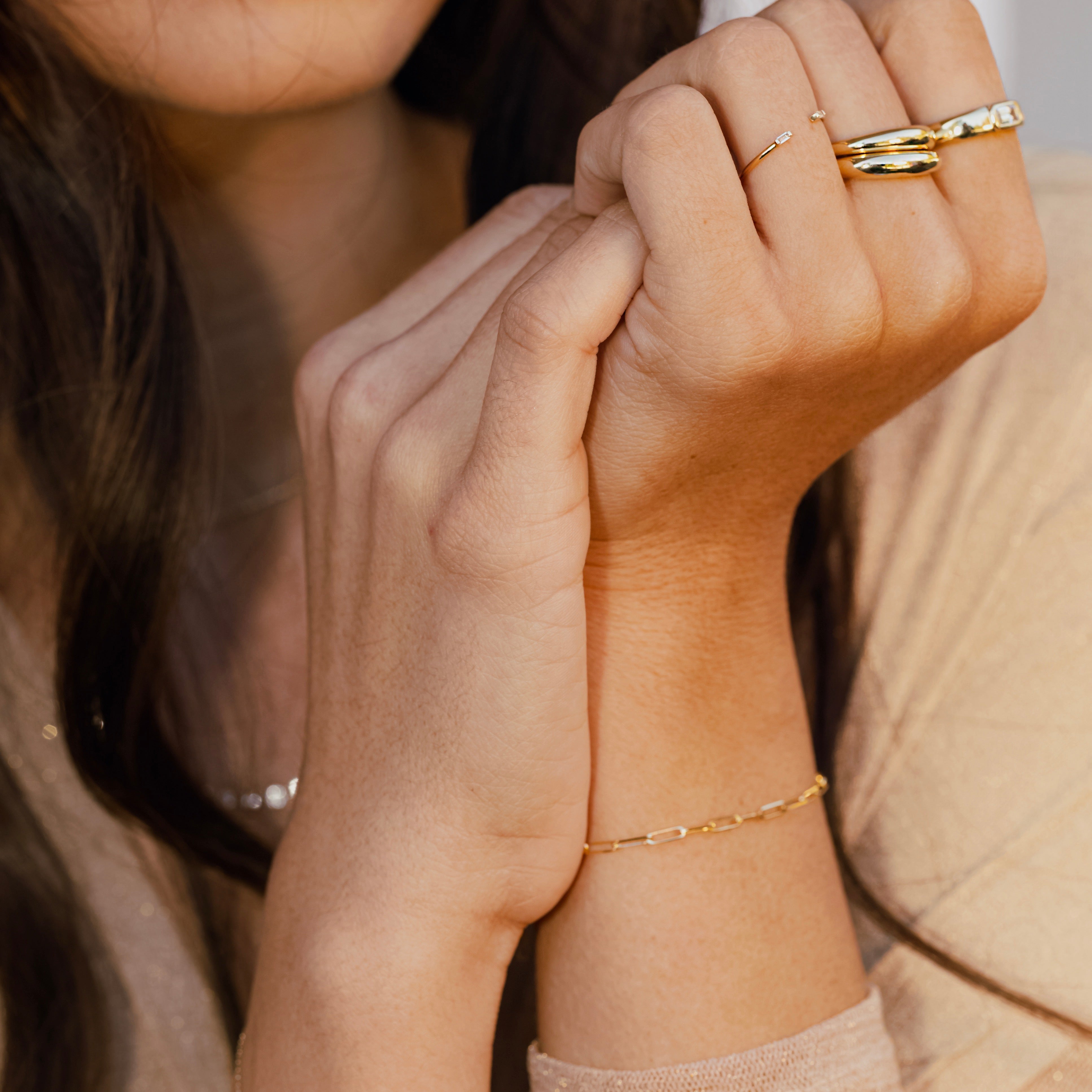 FINE Double Cut Paperclip Bracelet